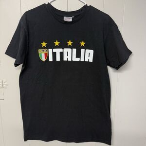 Italia Soccer T Shirt Embroidered Shield Logo Positano Made In Italy Men L EUC